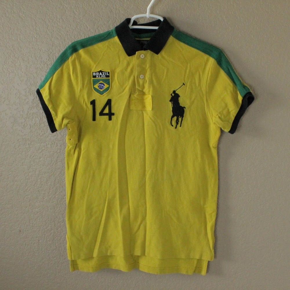 Polo Ralph Lauren Brazil Yellow Polo Shirt Small